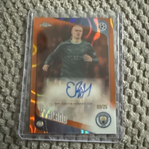 TOPPS ERLING HAALAND /25 AUTO CHROME MANCHESTER CITY 2025-26 for sale on Ebay