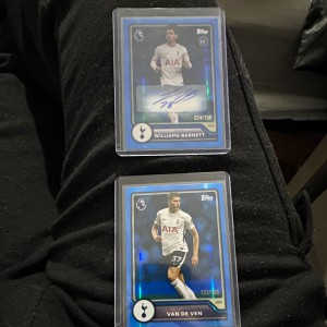 Tottenham Hotspur Topps 2026-27 Van de Ven /150 & Williams-Barnett Auto /150 for sale on Ebay