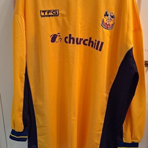 TFG Sports Crystal Palace Away Shirt XXL Adults Long Sleeve Yellow for sale on Ebay