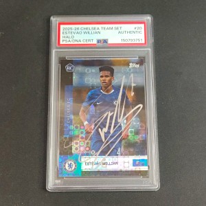 Topps 2025-26 Chelsea Team Set Estevao Willian Halo Rookie on card Auto PSA 1/1i for sale on Ebay