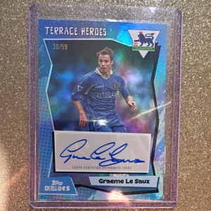 Topps Decades Premier League 1990's Graeme Le Saux Auto 30/99 Chelsea for sale on Ebay
