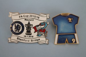 (198)  TWO CHELSEA FOOTBALL CLUB METAL PIN BADGE for sale on Ebay