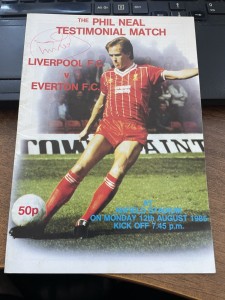 1985 LIVERPOOL V EVERTON - PHIL NEAL TESTIMONIAL - SIGNED for sale on Ebay