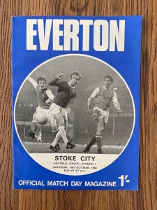 EVERTON V STOKE CITY. 18TH OCTOBER 1969. DIVISION ONE.  for sale on Ebay