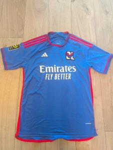 adidas Olympique Lyonnais Away Shirt Tolisso 8 Size L Blue Short Sleeve 2023/24 for sale on Ebay