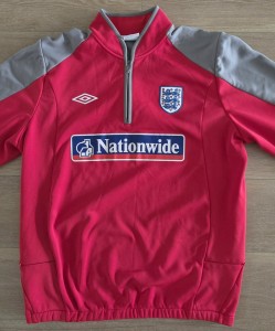 England 2009/10 Umbro Training Football Zip Top Red Adult XL for sale on Ebay