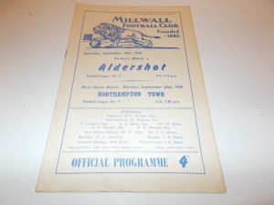 Millwall  v  Aldershot  59/60 for sale on Ebay