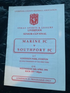 Marine v. Southport 24/4/1991 Liverpool Senior Cup Final at Everton for sale on Ebay