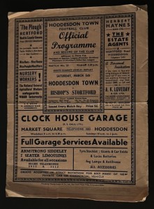 Hoddesdon Town v Bishops Stortford  - 5th mar 1949  Herts Charity Shield Replay for sale on Ebay