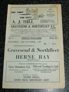 Gravesend & Northfleet v Herne Bay 1957/58 - Kent League for sale on Ebay