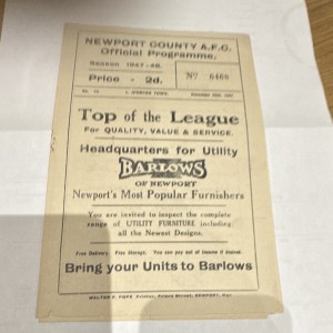 Newport County v Ipswich Town 25/12/1947 for sale on Ebay