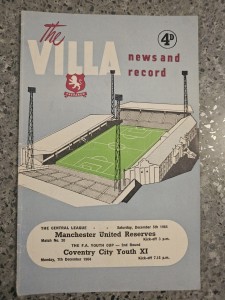 Aston Villa v Man Utd Reserves & Coventry Youth X - Joint Issue December 1964 for sale on Ebay
