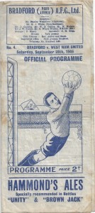 Bradford Park Avenue v West Ham United 1946/47 Football League for sale on Ebay