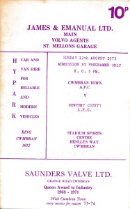 Cwmbran Town v Newport County (Friendly) 1973/1974 for sale on Ebay