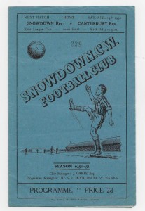 1951 Kent League Cup Semi Final - SNOWDOWN COLLIERY WELFARE v. CANTERBURY CITY for sale on Ebay
