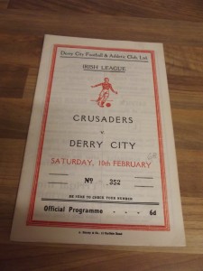 DERRY CITY v CRUSADERS IRISH LEAGUE GAME 1967-68 SEASON for sale on Ebay