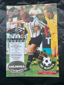 Chorley v. Macclesfield 20/4/1996 F.A.Trophy semi-final for sale on Ebay