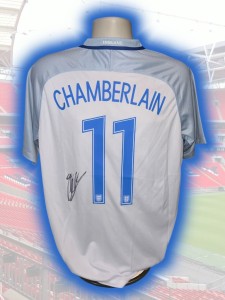 Hand Signed ALEX OXLADE-CHAMBERLAIN England Retro Home Shirt - Proof for sale on Ebay