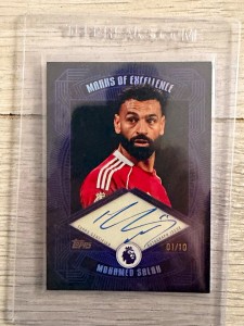 Topps 2026 Premier League Marks of Excellence Mohamed Salah Liverpool Auto 01/10 for sale on Ebay