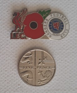 RARE GLASGOW RANGERS & LIVERPOOL FC REMEMBERANCE POPPY1 PIN  BADGE L@@K! for sale on Ebay