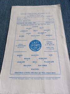Blackburn Rovers Res V Sheffield United Res 24/4/1965 for sale on Ebay