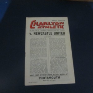 Charlton v Newcastle Div 1 1953/4 for sale on Ebay