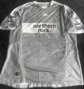 NEWCASTLE UNITED ADIDAS AWAY SHIRT 2008 SILVER VGC. for sale on Ebay