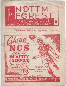 Nottingham Forest v West Ham United 1948/49 Football League for sale on Ebay