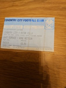 Coventry City V  Aston Villa 26/12/1992 Ticket for sale on Ebay
