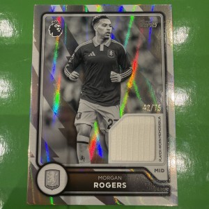 Topps Premier League 26/27 Morgan Rogers Relic Card B&W /75 Aston Villa NoRSV for sale on Ebay