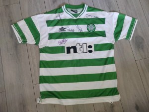 Celtic FC Umbro Green & White Hooped Multi-Signed Football Shirt for sale on Ebay