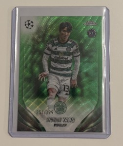 Hyunjun Yang 2023-24 Topps Chrome UCC Neon Green Wave /399 Celtic Rookie RC for sale on Ebay