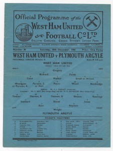 1946/47 Division 2 - WEST HAM UNITED v. PLYMOUTH ARGYLE (single sheet) for sale on Ebay