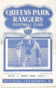 Queens Park Rangers v West Ham United 1949/50 Football League for sale on Ebay