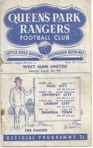 Queens Park Rangers v West Ham United 1951/52 Football League for sale on Ebay