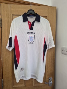 Umbro England Home Football Shirt 1998 World Cup Retro Size XL White  for sale on Ebay