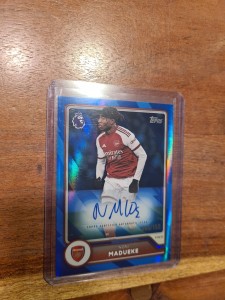Topps Epl Flagship Chrome Parallel Arsenal London Noni Madueke Auto /150 for sale on Ebay