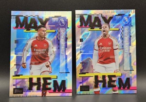 £1 reserve Topps Premier League 26/27  2 x Arsenal Mayhem cards for sale on Ebay