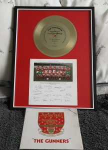 Arsenal F.C.- 1980 Gold Flexi Disc Collectors Edition + 81/82 Team Photo Framed  for sale on Ebay
