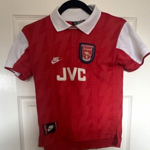 Nike Arsenal Home Shirt Red/White JVC Short Sleeve Kids Size SB for sale on Ebay