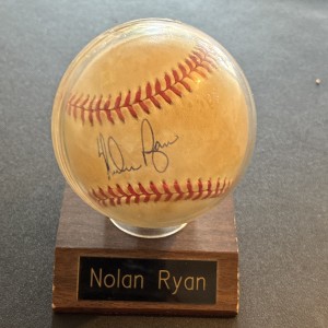 Nolan Ryan Texas Rangers Signed American League Baseball w/ Display Case for sale on Ebay