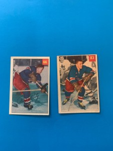54/55 Parkhurst Lot of 2 NY Rangers #66 Paul Ronty #83 Ike Hildebrand EX-M for sale on Ebay
