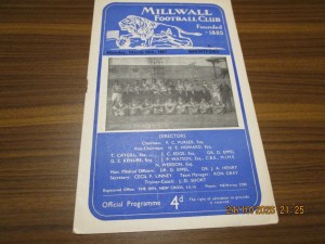 MILLWALL  v  BRENTFORD     1956/7  MARCH 18th  london 'derby' for sale on Ebay