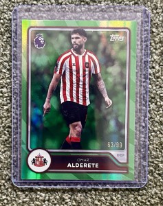 Topps Premier League 2026/27 Omar Alderete Sunderland /99 Green for sale on Ebay