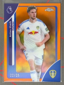 2025-26 Topps Chrome Premier League Anton Stach Orange /25 Leeds for sale on Ebay