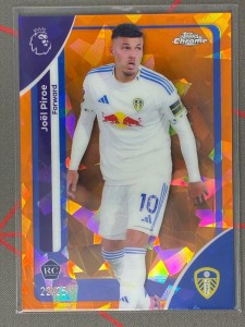 2025-26 Topps Chrome Sapphire Premier League Joel Piroe RC Orange /25 Leeds for sale on Ebay