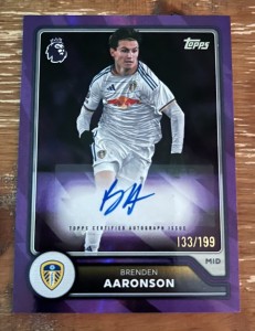 Brenden Aaronson Purple Auto /199 - 2026/27 Topps PL Flagship Leeds United for sale on Ebay