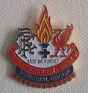 RARE FIND RANGERS & LIVERPOOL IBROX & HILLSBOROUGH  DISASTER REMEMBERANCE BADGE  for sale on Ebay