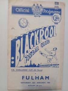 BLACKPOOL v FULHAM FA cup 4th round 26 January 1957 for sale on Ebay