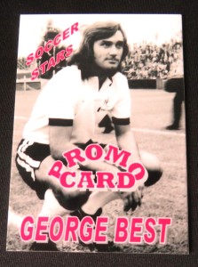 RARE ONE OF ONLY 12 GEORGE BEST MAN UNITED FULHAM FOOTBALL HOSSACK PROMO CARD. for sale on Ebay